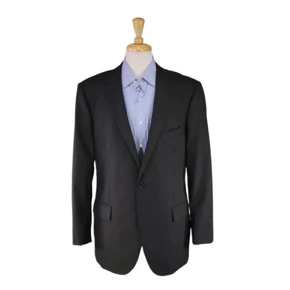 J. Crew Solid Charcoal Gray Loro Piana Wool 2-Btn Blazer Jacket 44R